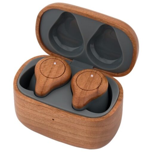 Cherry Wood TWS Wireless Earbuds and Charger Case-4