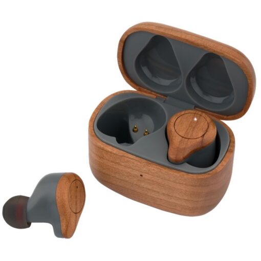 Cherry Wood TWS Wireless Earbuds and Charger Case-5