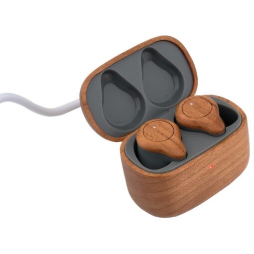 Cherry Wood TWS Wireless Earbuds and Charger Case-6