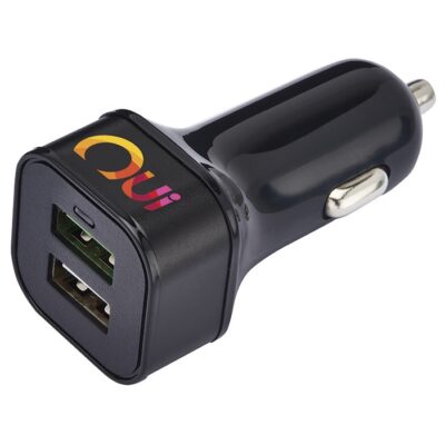 Square Head Dual USB Car Charger with QC 3.0-1