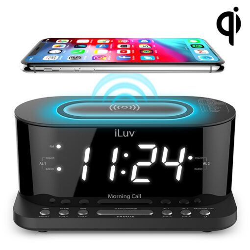 iLuv® Qi Wireless Charger / LED Alarm Clock-7