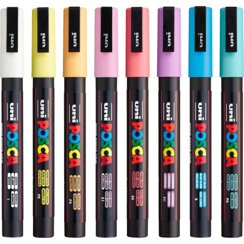POSCA 8 Piece Soft Marker Set with Bag - Fine - 5