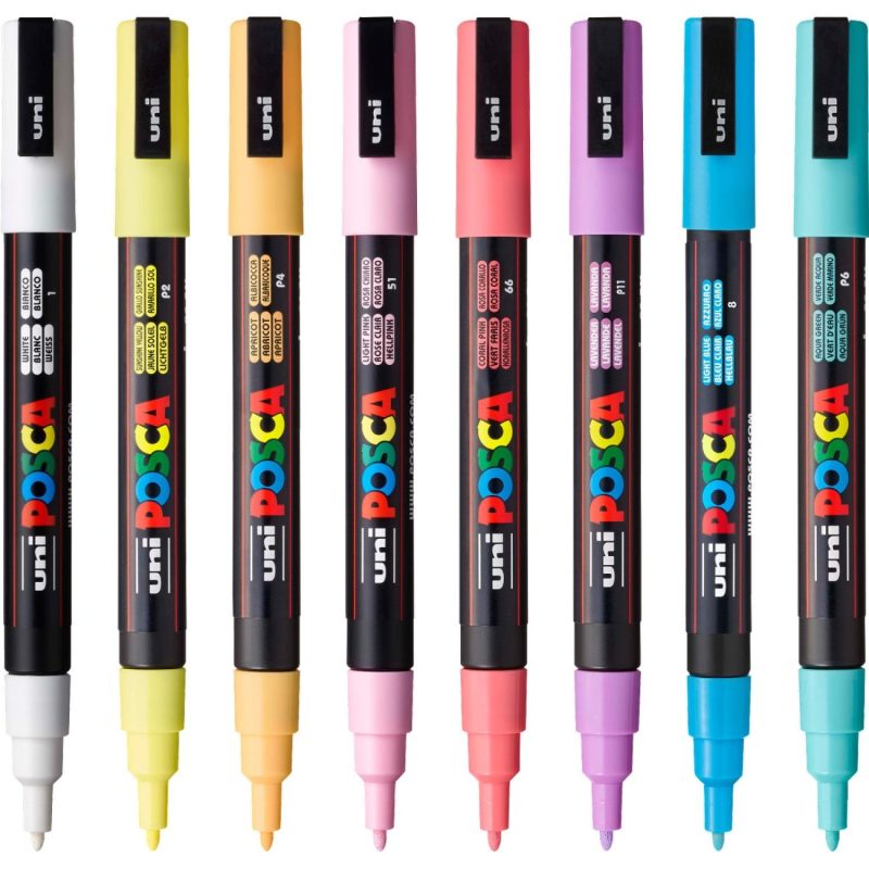 POSCA 8 Piece Soft Marker Set with Bag - Fine - 6