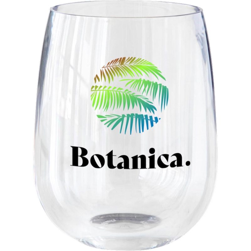 12oz Clear Stemless Wine Glass - 1