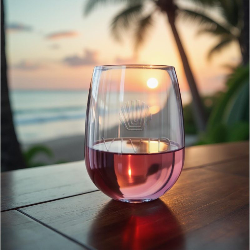 12oz Clear Stemless Wine Glass - 2