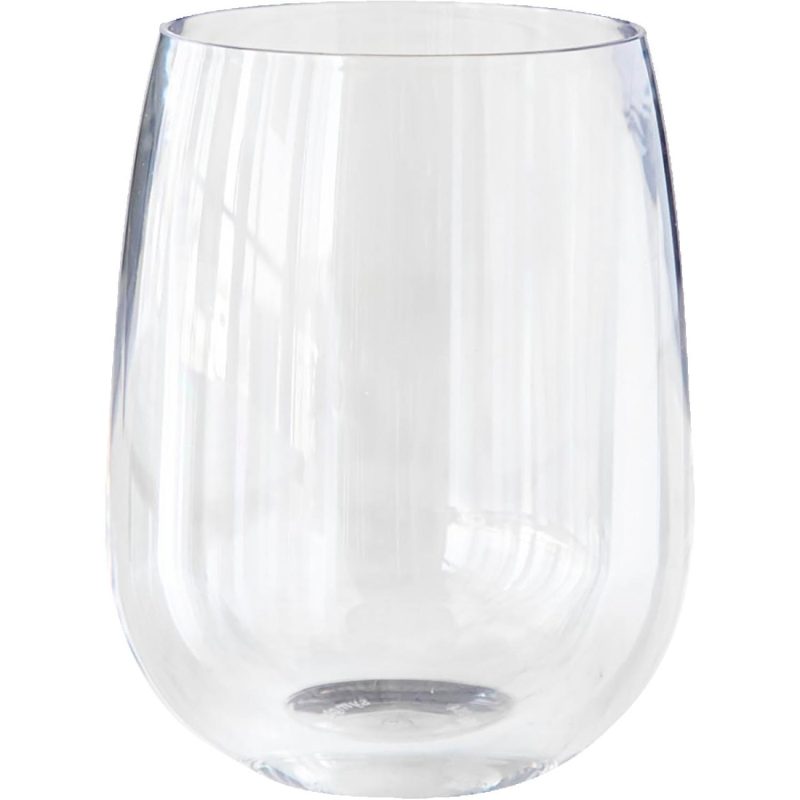 12oz Clear Stemless Wine Glass - 6