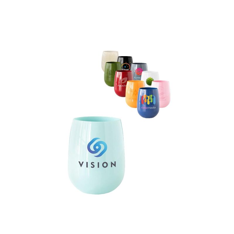 12oz Colored Stemless Wine Glass