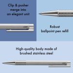 LAMY Logo Brushed Stainless Steel Ballpoint Pen - 7