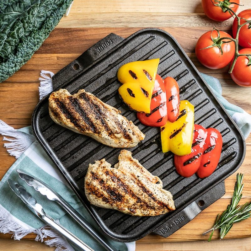 Lodge 10.5" Cast Iron Reversible Grill / Griddle - 3